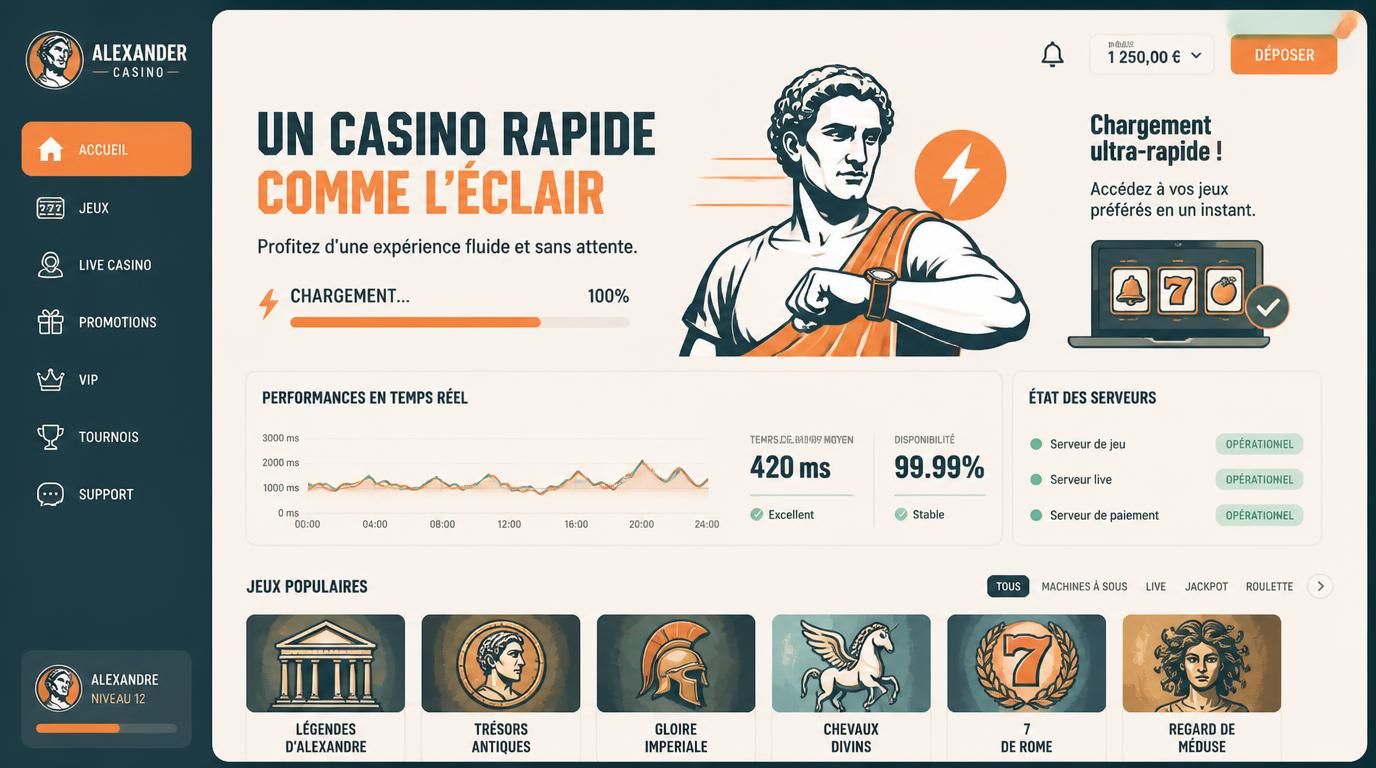 Image d’une interface montrant performance et rapidité servie par des graphismes tech